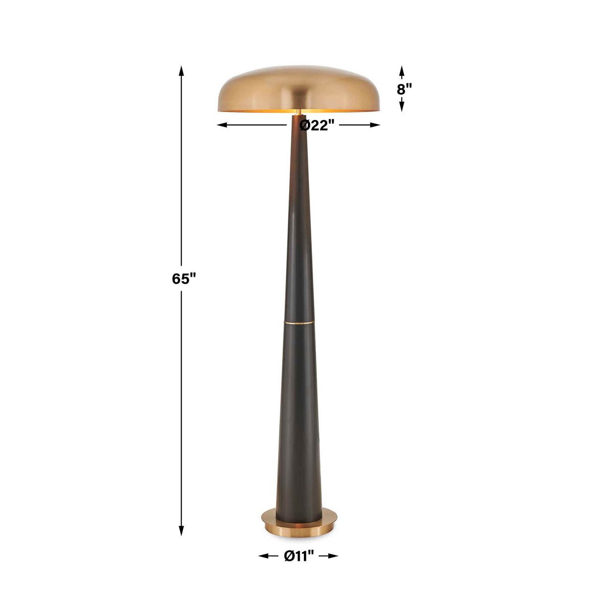 Davis - Floor Lamp - Black,Brass,Gold