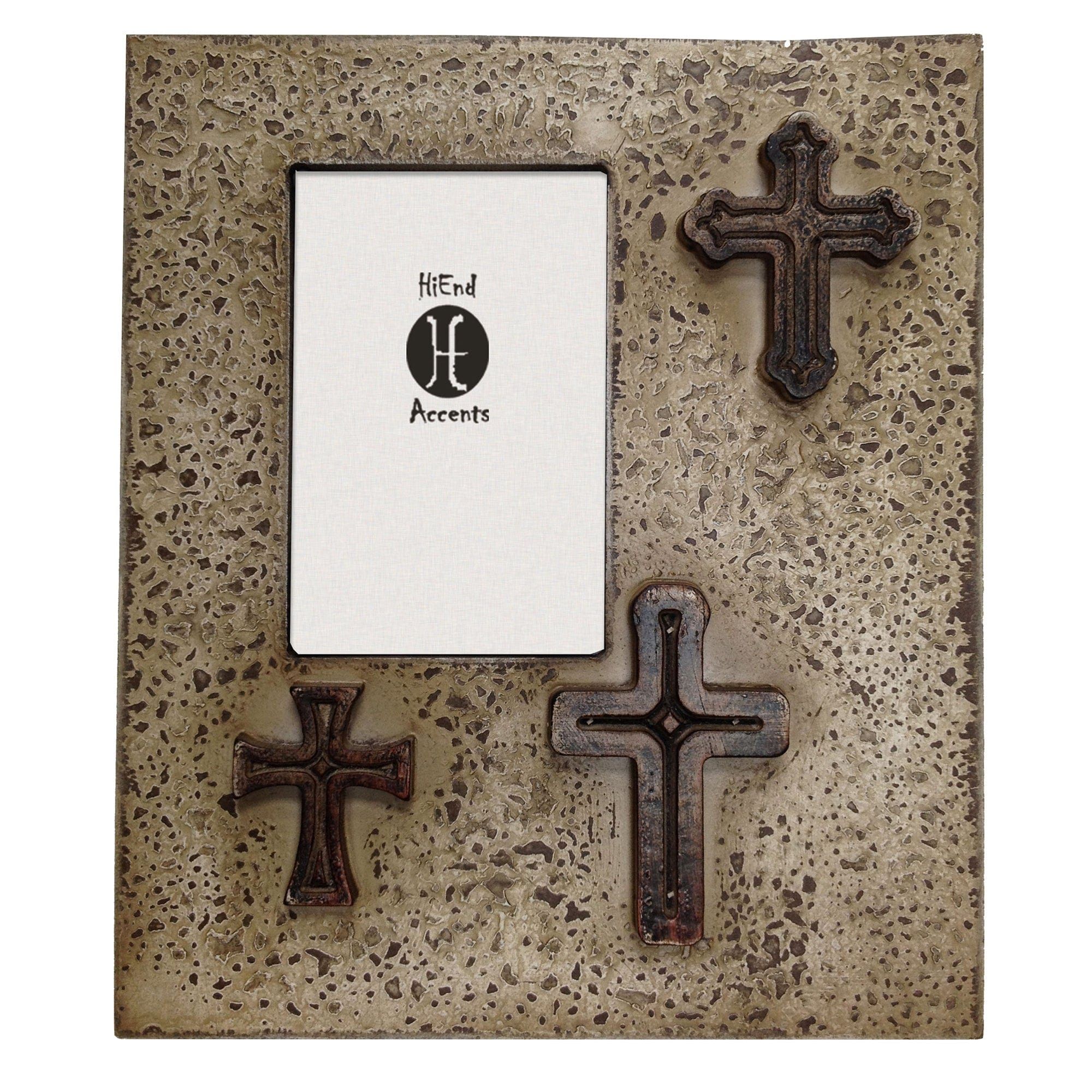 Picture Frame - 4" x 6" Distressed 3-Cross Picture Frame 4 Per Carton - Cream