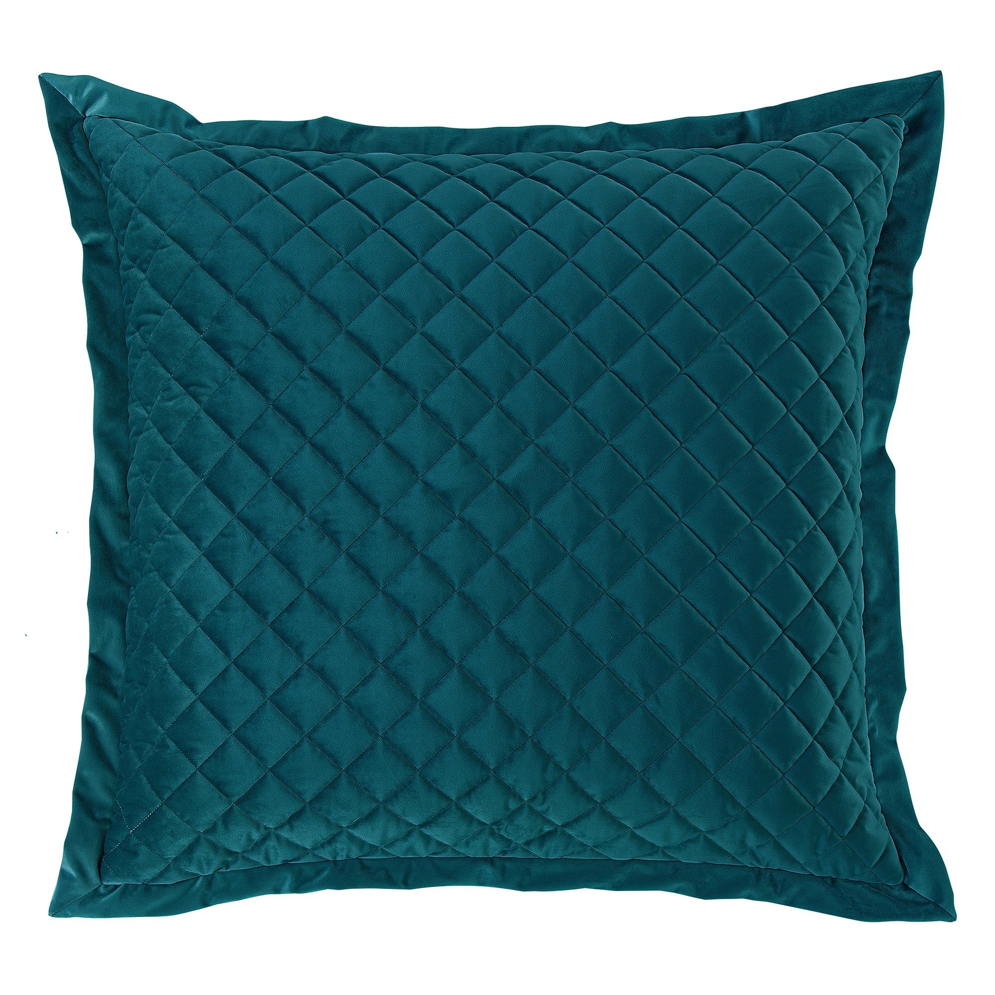 Velvet Diamond - Quilted Euro Sham - Teal
