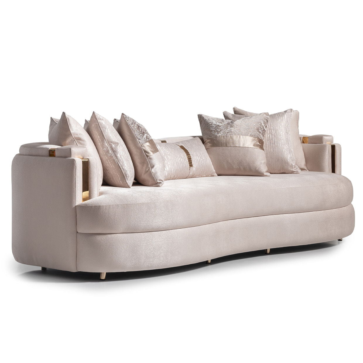 Carmela - Mansion Sofa - Almond / Gold