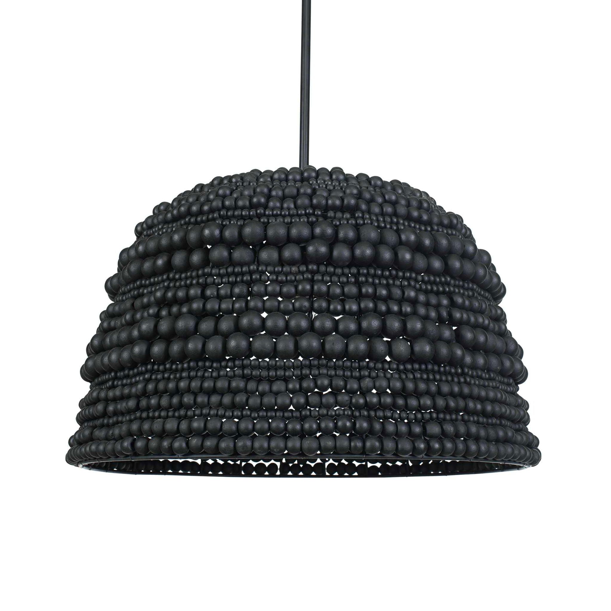 Persephone - Bead 1 Light Pendant - Black