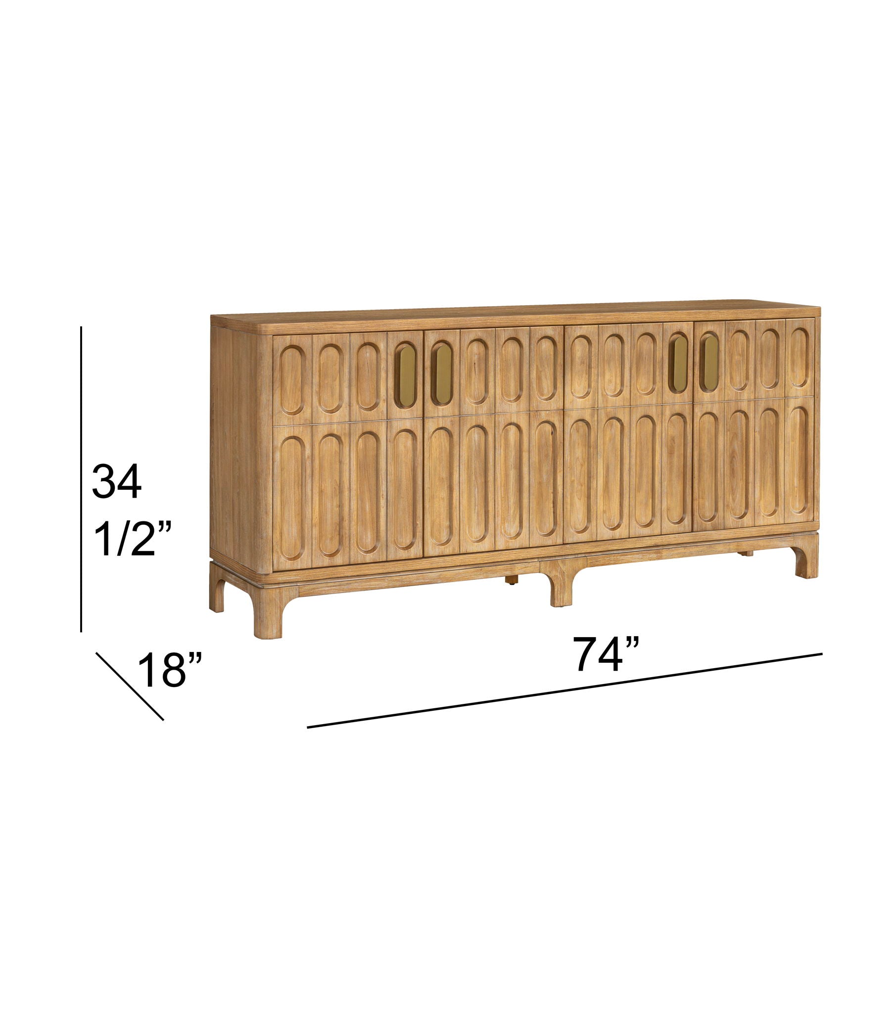 Ryder - Server - Chestnut Elm / Antique Brass