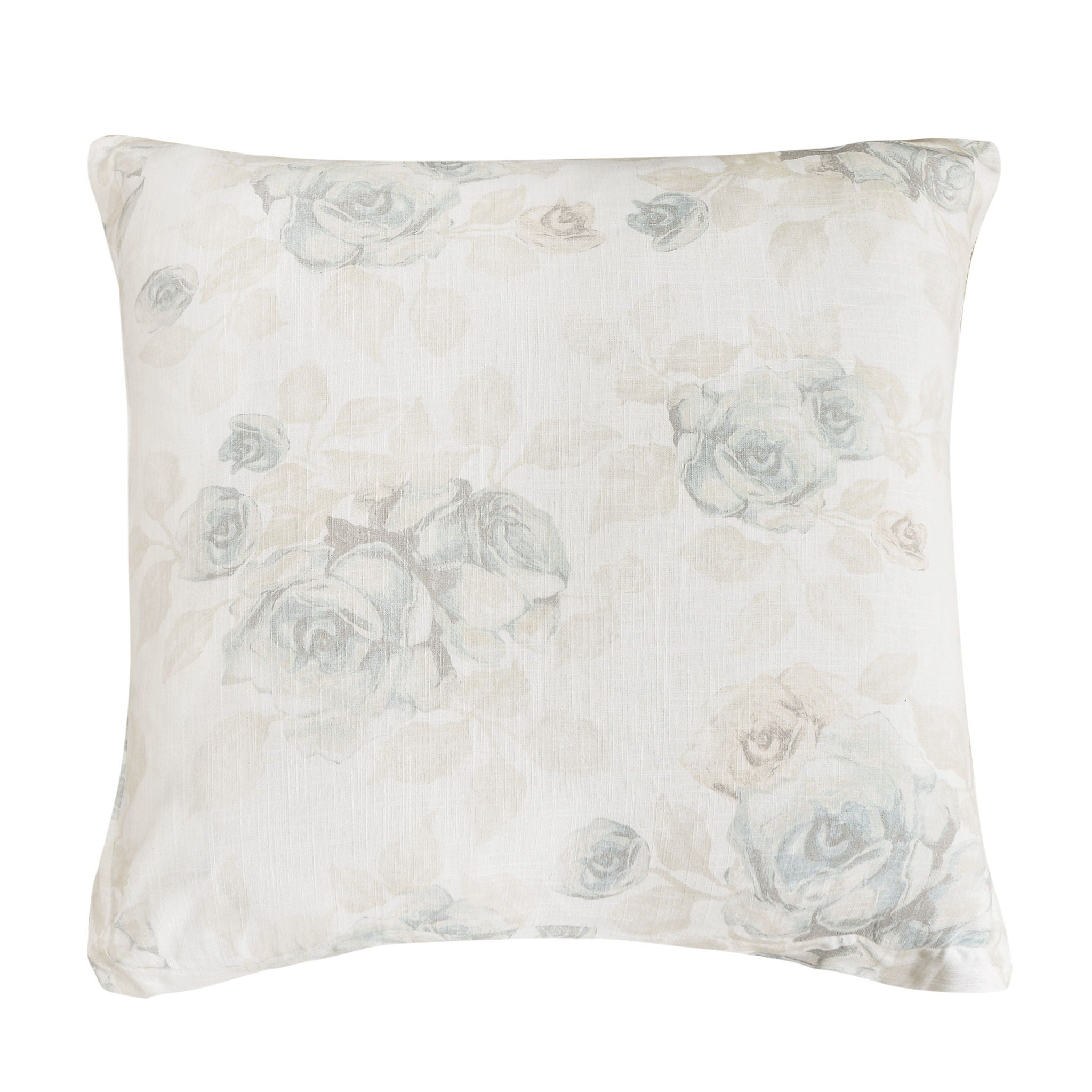 Rosaline - Linen Euro Sham - White