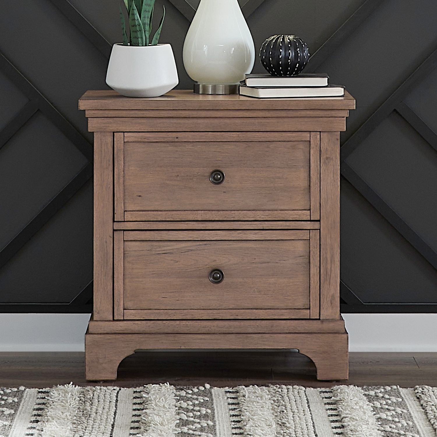 Haven Hills - Nightstand With Charging Station - Camel Beige
