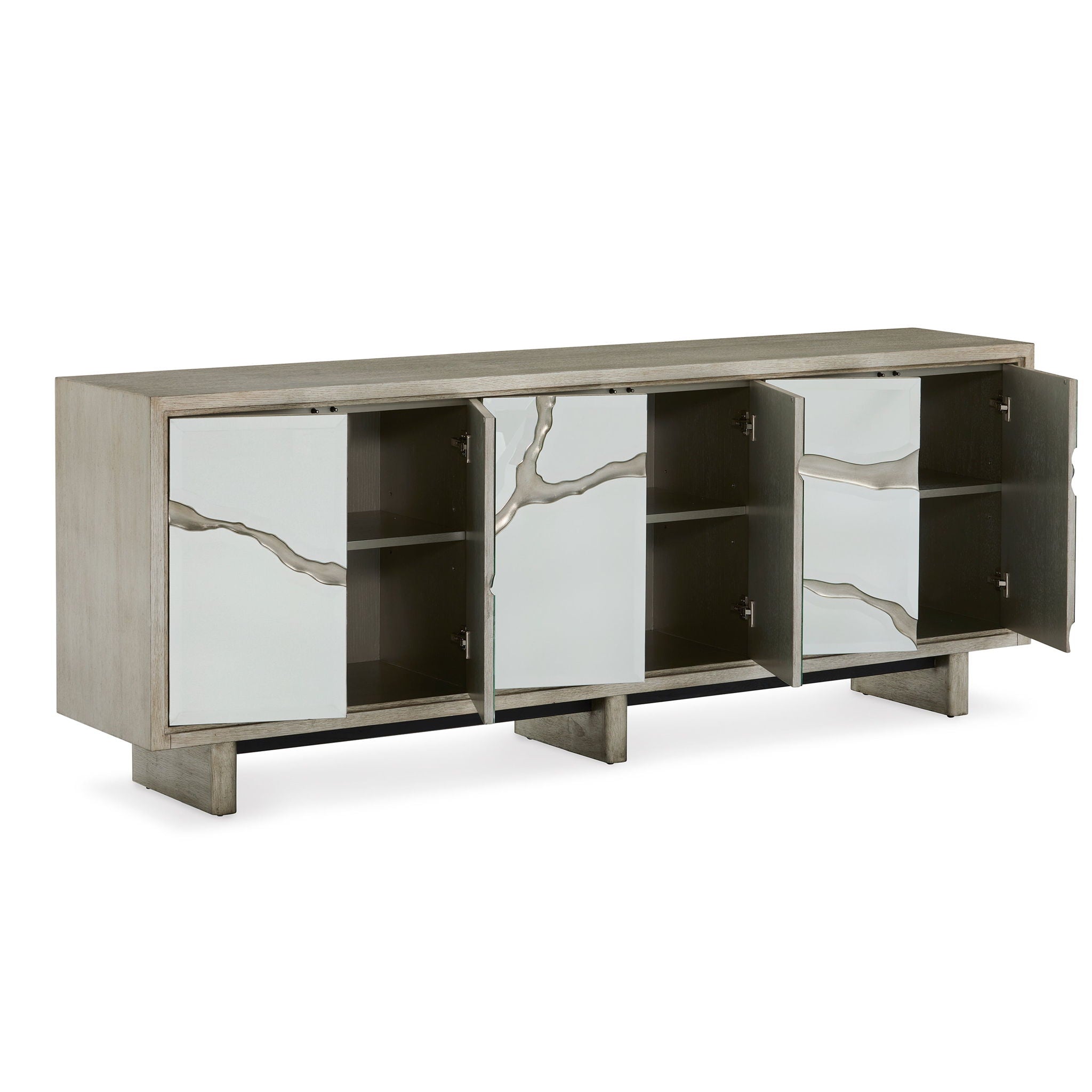 Ravine Six-Door Credenza, Silver