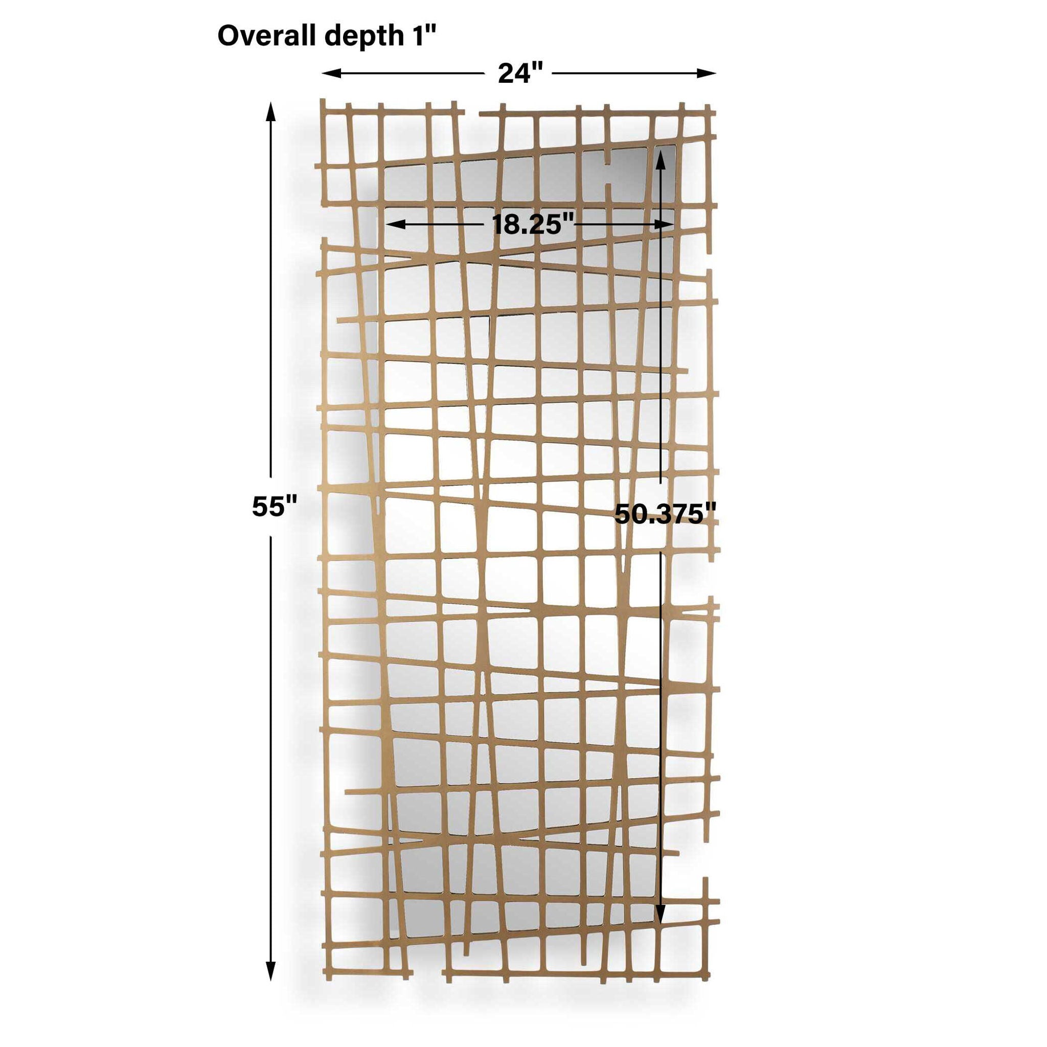Golden Intersection - Mirrored Wall Decor - Brass