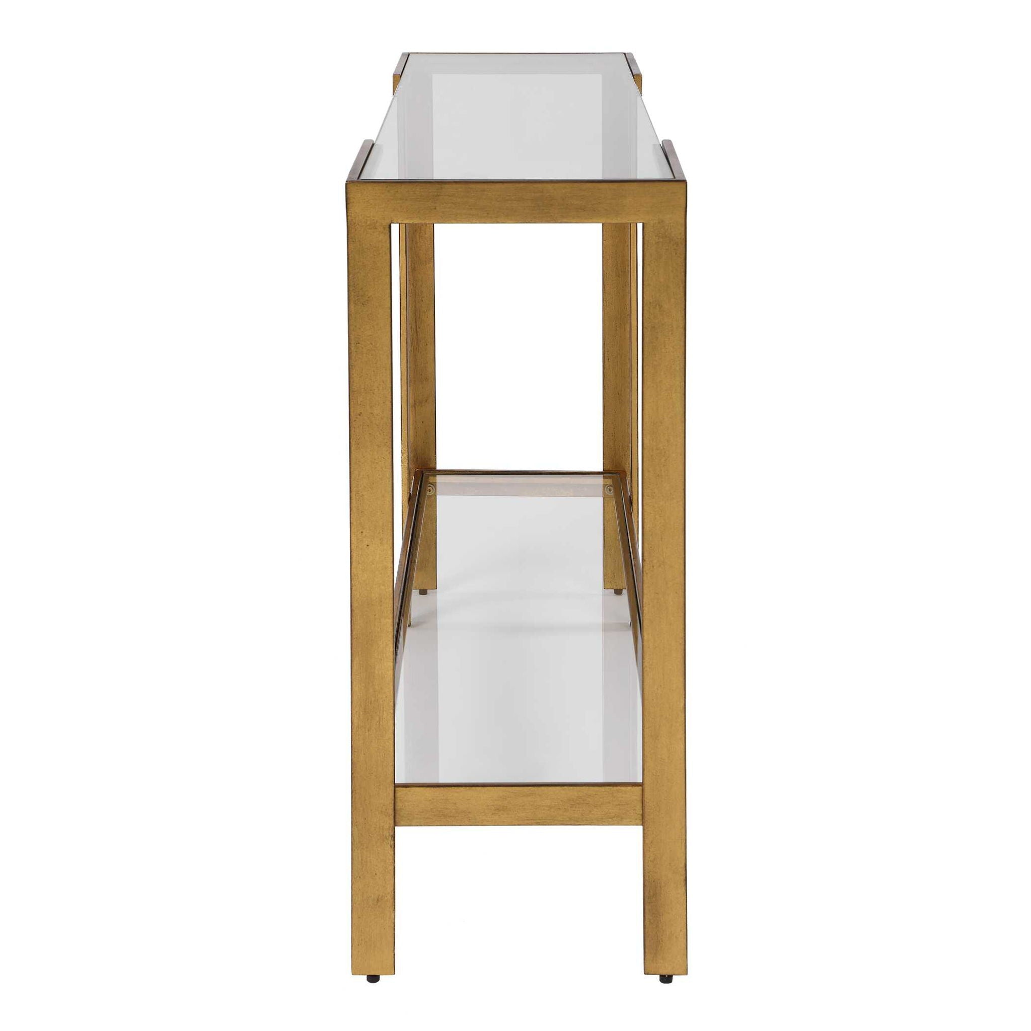 Kendrick - Glass Console Table - Gold