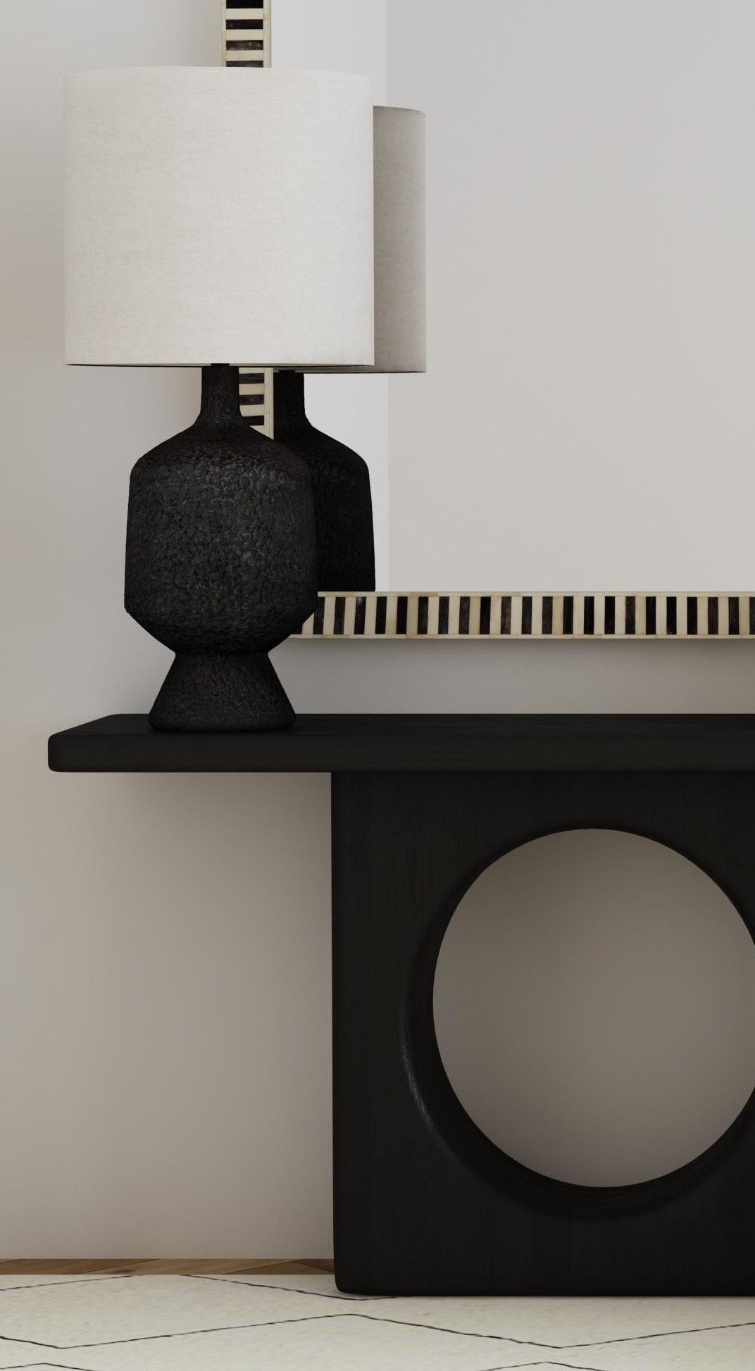 Hartley - Table Lamp - Dark Gray / White