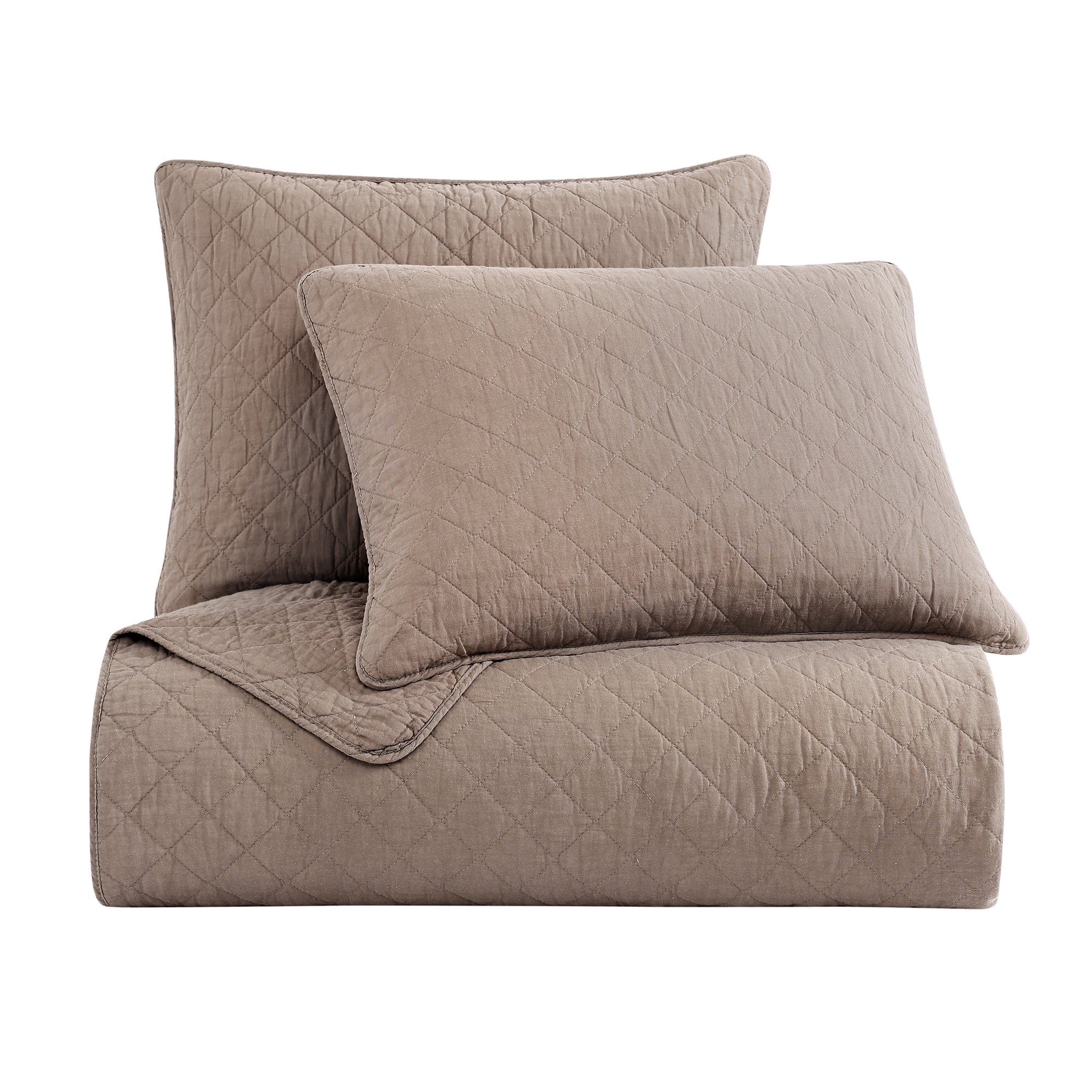 Cotton Comfort - Full/Queen Quilt Set (Set of 3) - Mocha