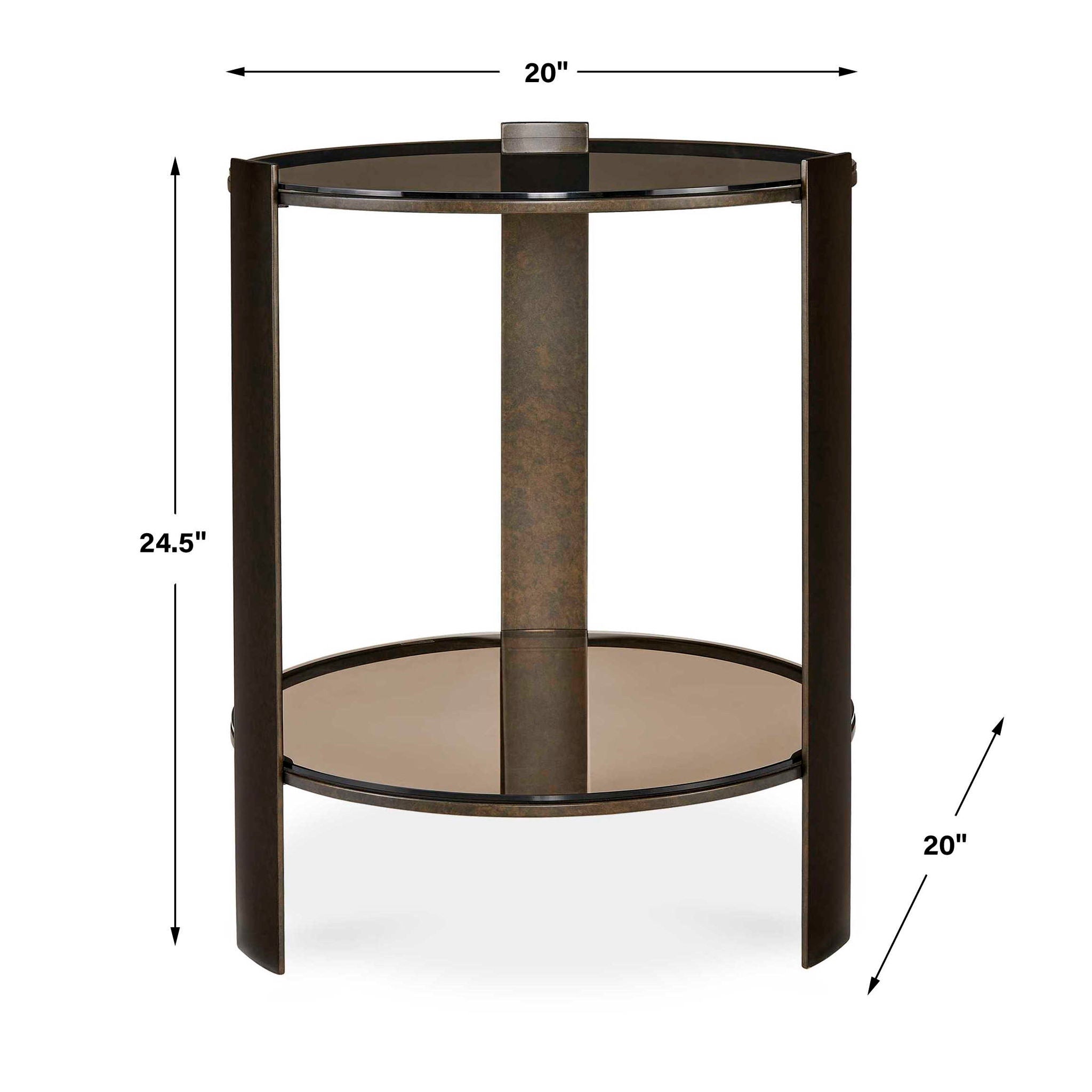 Hanson - Side Table - Bronze & Dark Glass