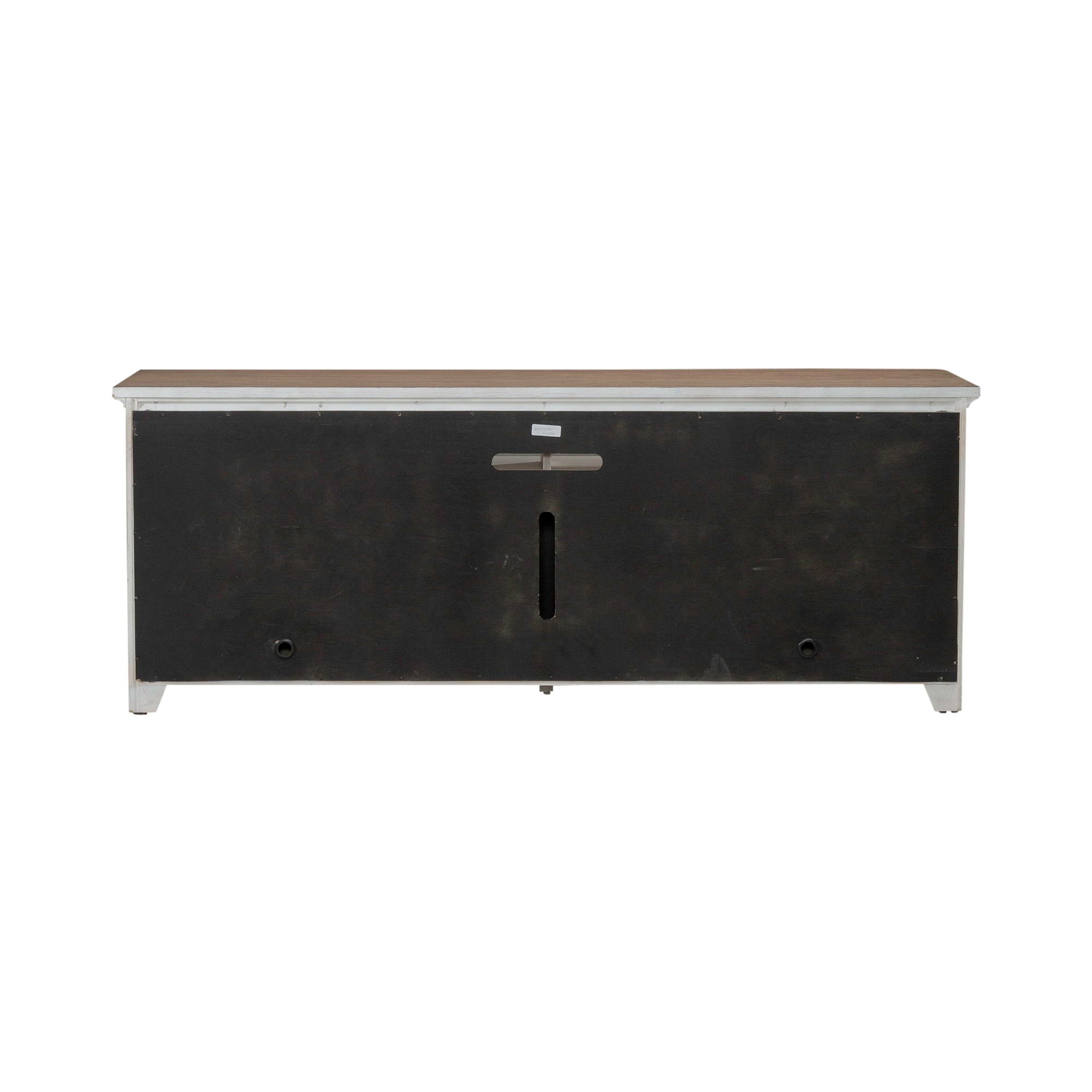 Fireplace TV Consoles - 79" Console With Fire - Medium Brown