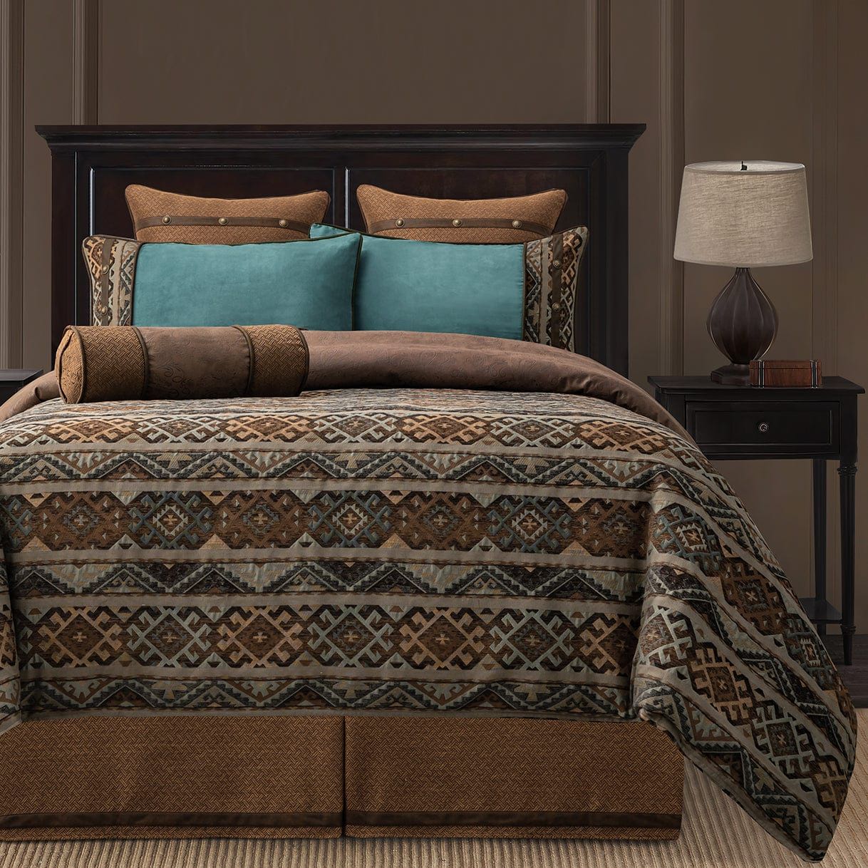 Rio Grande - King Duvet Cover Set (Set of 7) - Brown