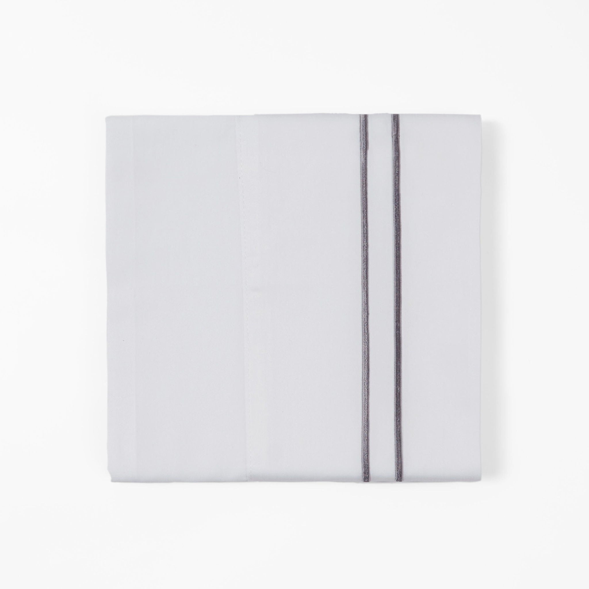 Stripe Sheet - King 350TC Embroidered Stripe Sheet Set (Set of 4) - White / Gray
