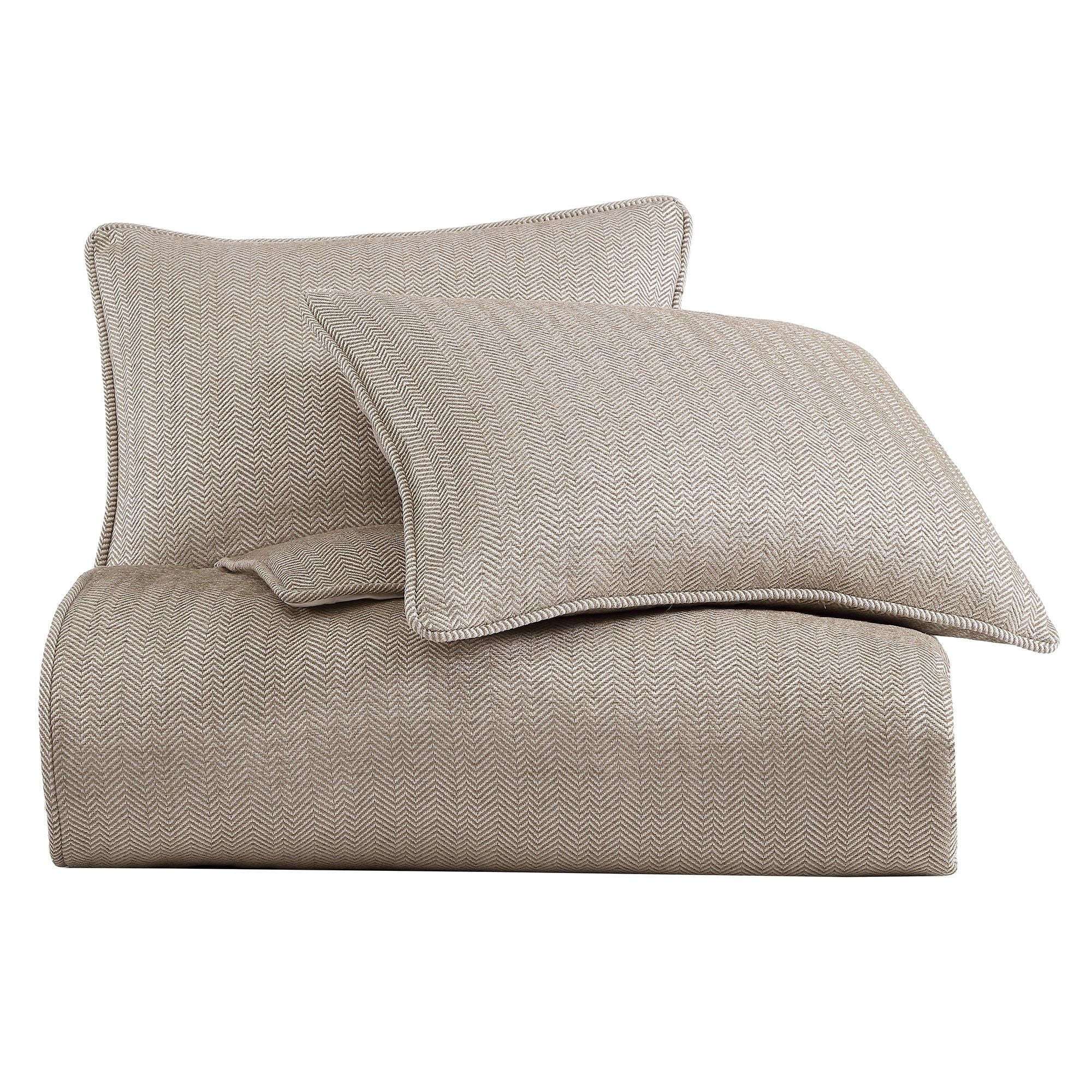 Chenille Herringbone - King Comforter Set (Set of 3) - Sand