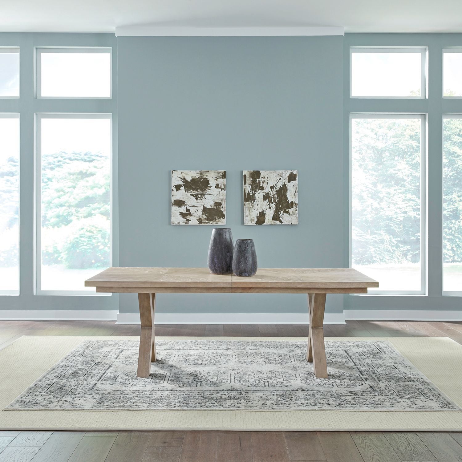Brentwood - Double Pedestal Table - Sandstone