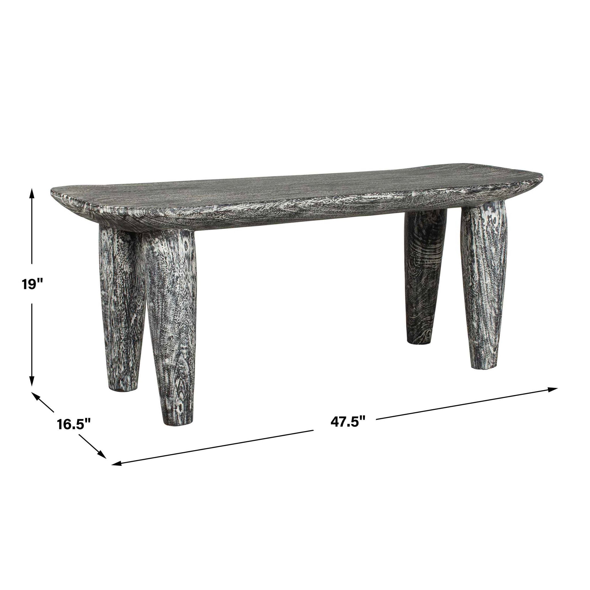 Fade To Black - Wood Bench - Black / White