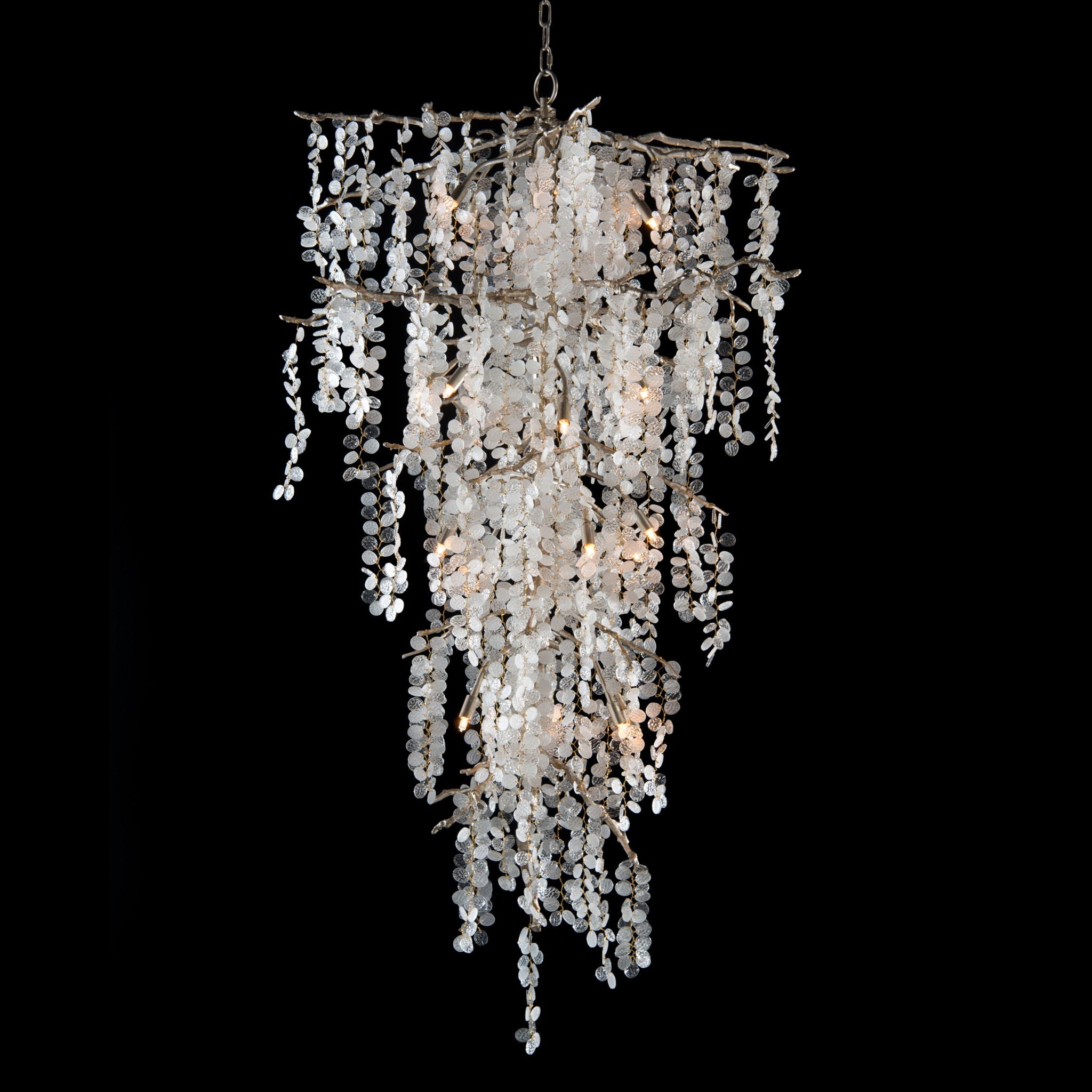 Shiro-Noda Twenty-One-Light Dramatic Glass Cluster Chandelier