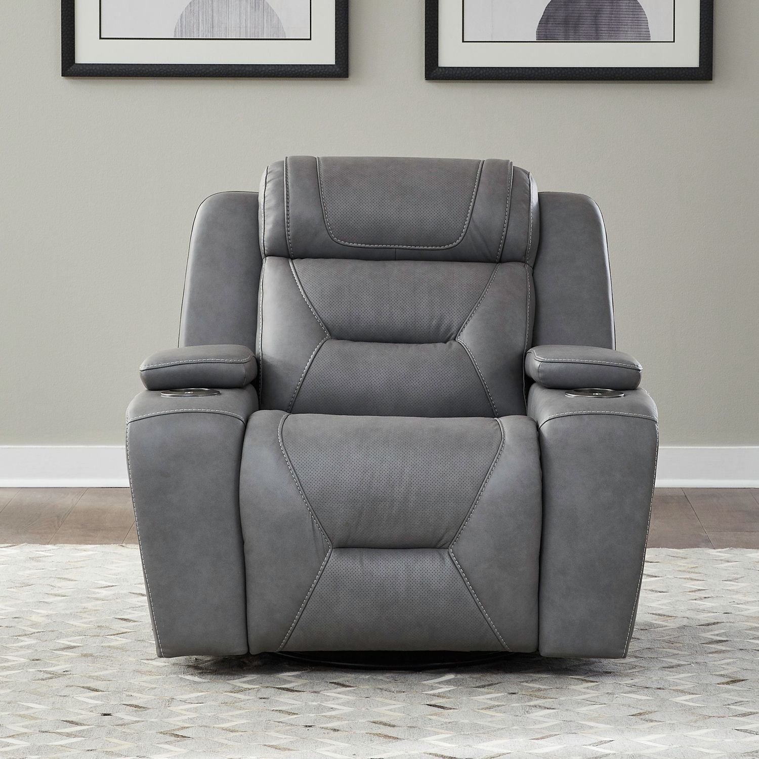 Chapman - Swivel Glider Recliner P2 - Aline Blue Gray