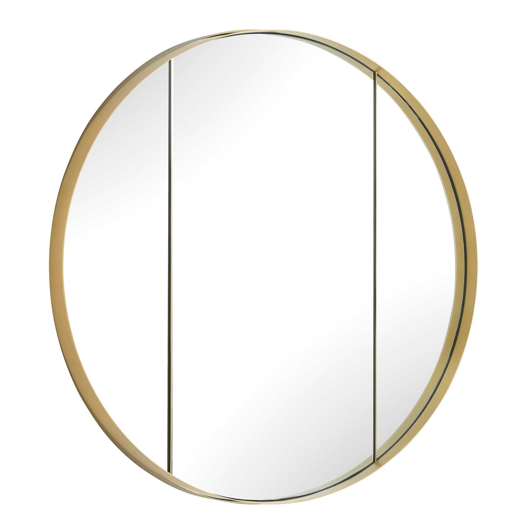 Amram - Round Mirror - Antique Brass / Gold