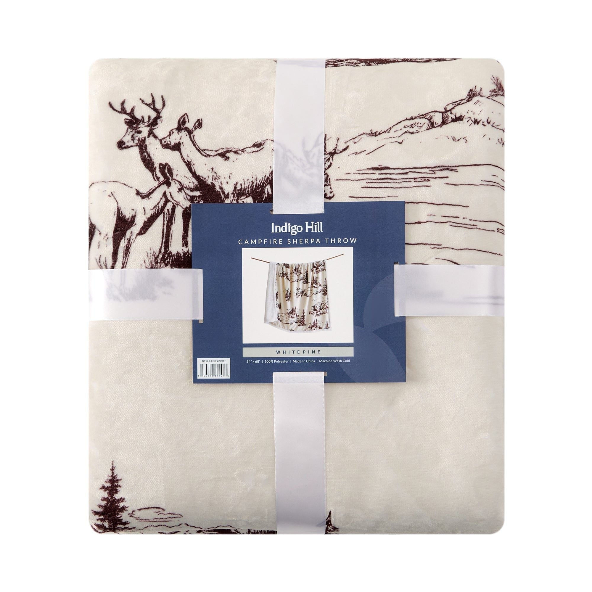 Campfire - White Pine Campfire Sherpa Throw 6 Per Carton - Tan