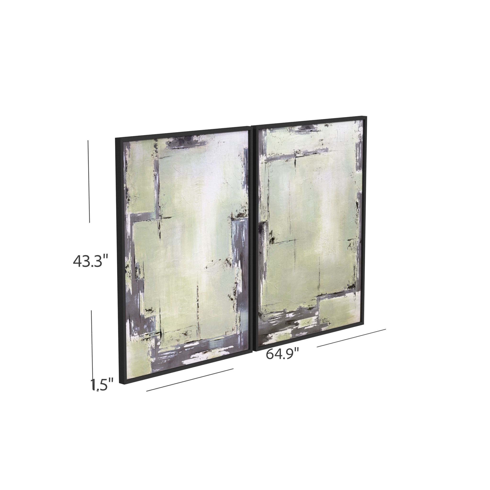 Framed Canvas Sherwood Gates (Set of 2) - Black