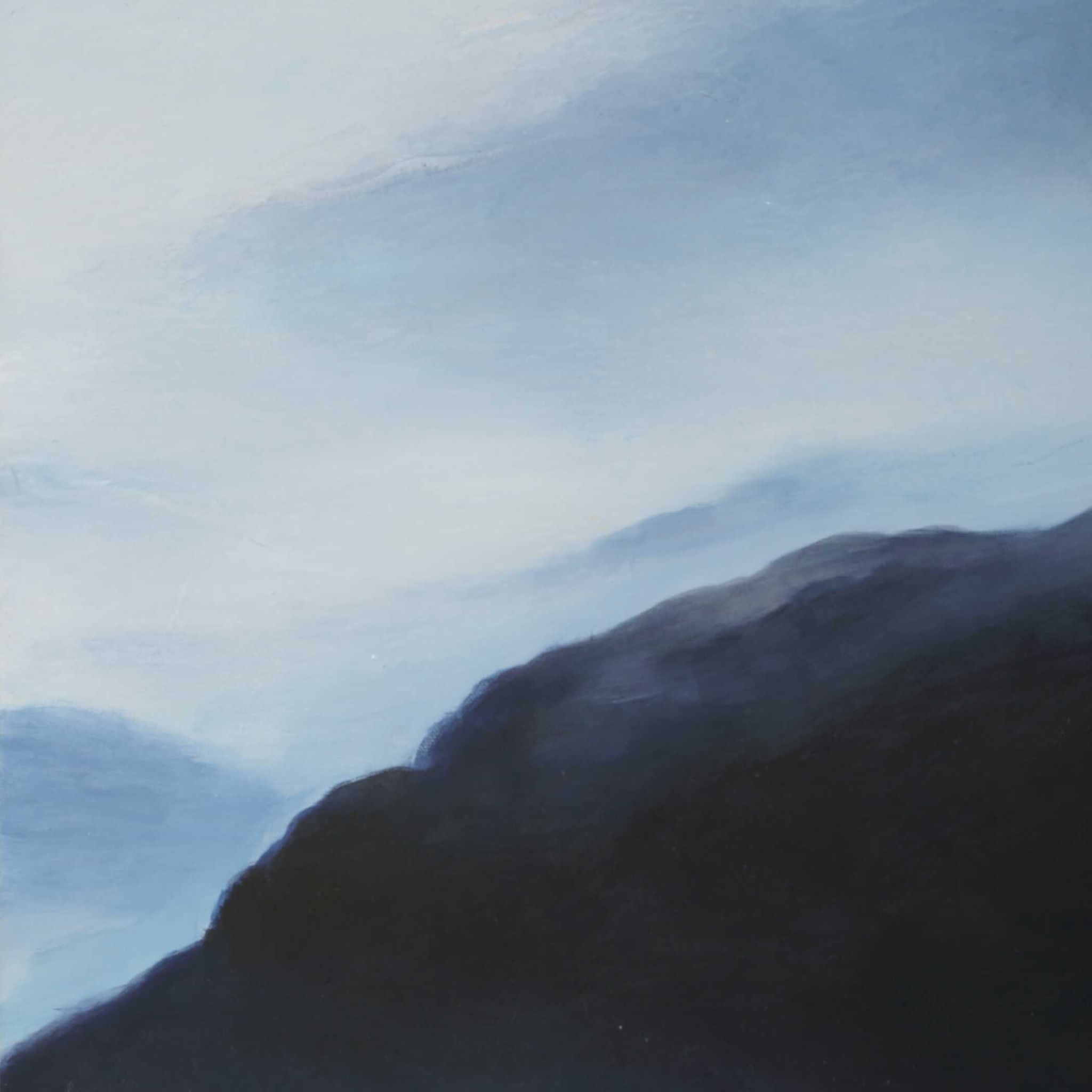 Cold Shoulder - Hand Painted Landscape Art - Black / Blue / Gray / White / Woodtone