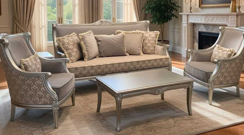 Classical Zaid Sofa and 2 Chairs Set