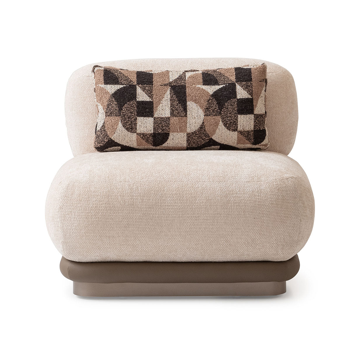 Michael Amini Bristol Point Armless Chair Saddle Brown