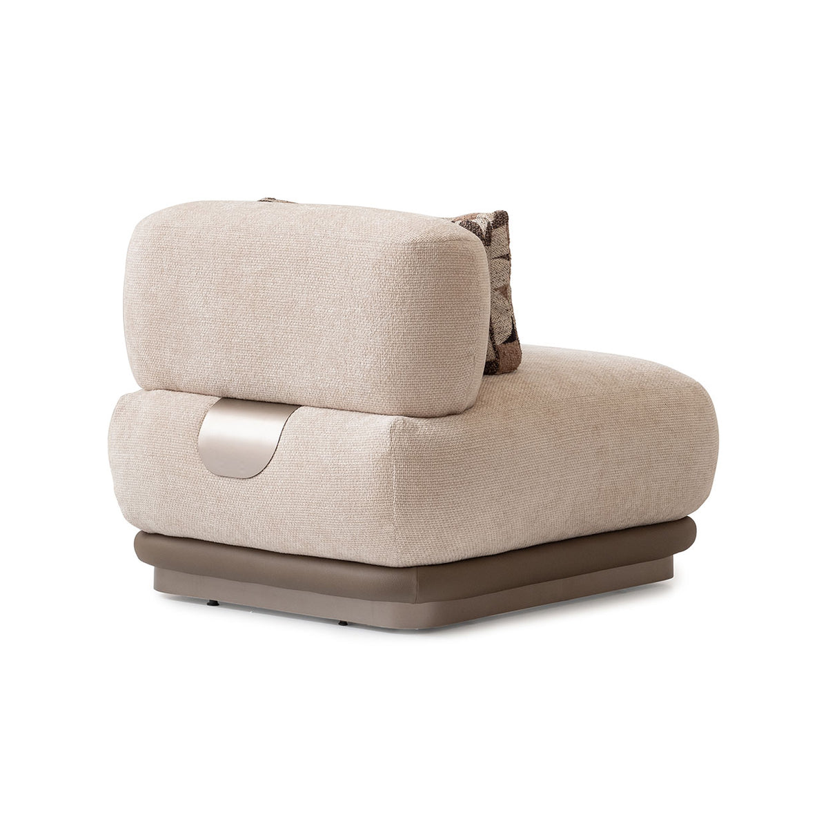 Michael Amini Bristol Point Armless Chair Saddle Brown — detail or alternate view