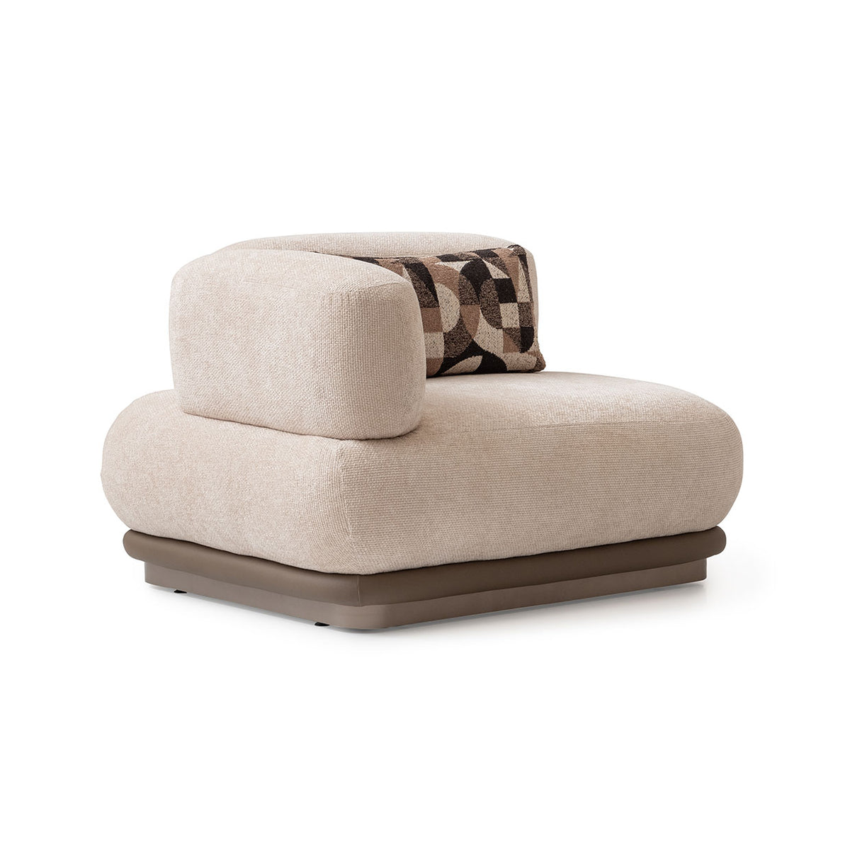 Michael Amini Bristol Point LAF Chair Saddle Brown — detail or alternate view