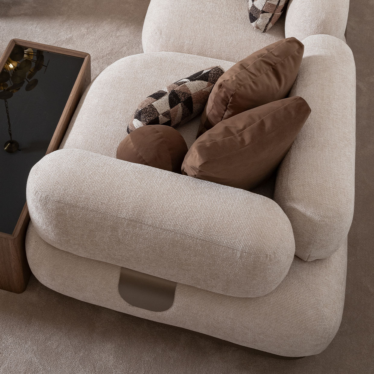 Michael Amini Bristol Point Corner Unit Saddle Brown — detail or alternate view