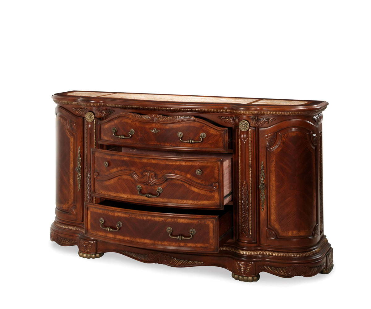 Cortina - Dresser & Mirror - Honey Walnut