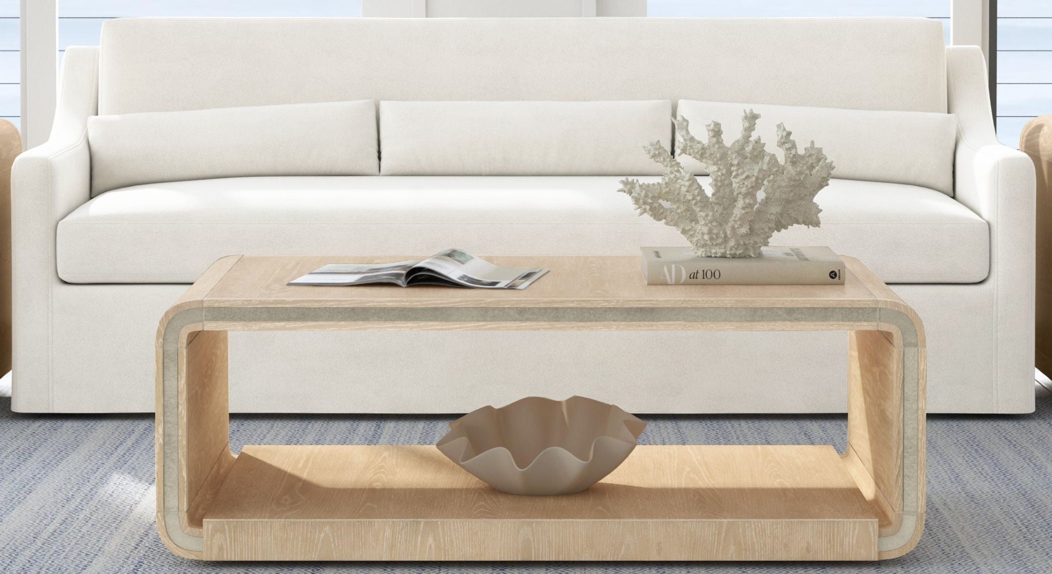 Damone - Coffee Table - Cerused White Oak