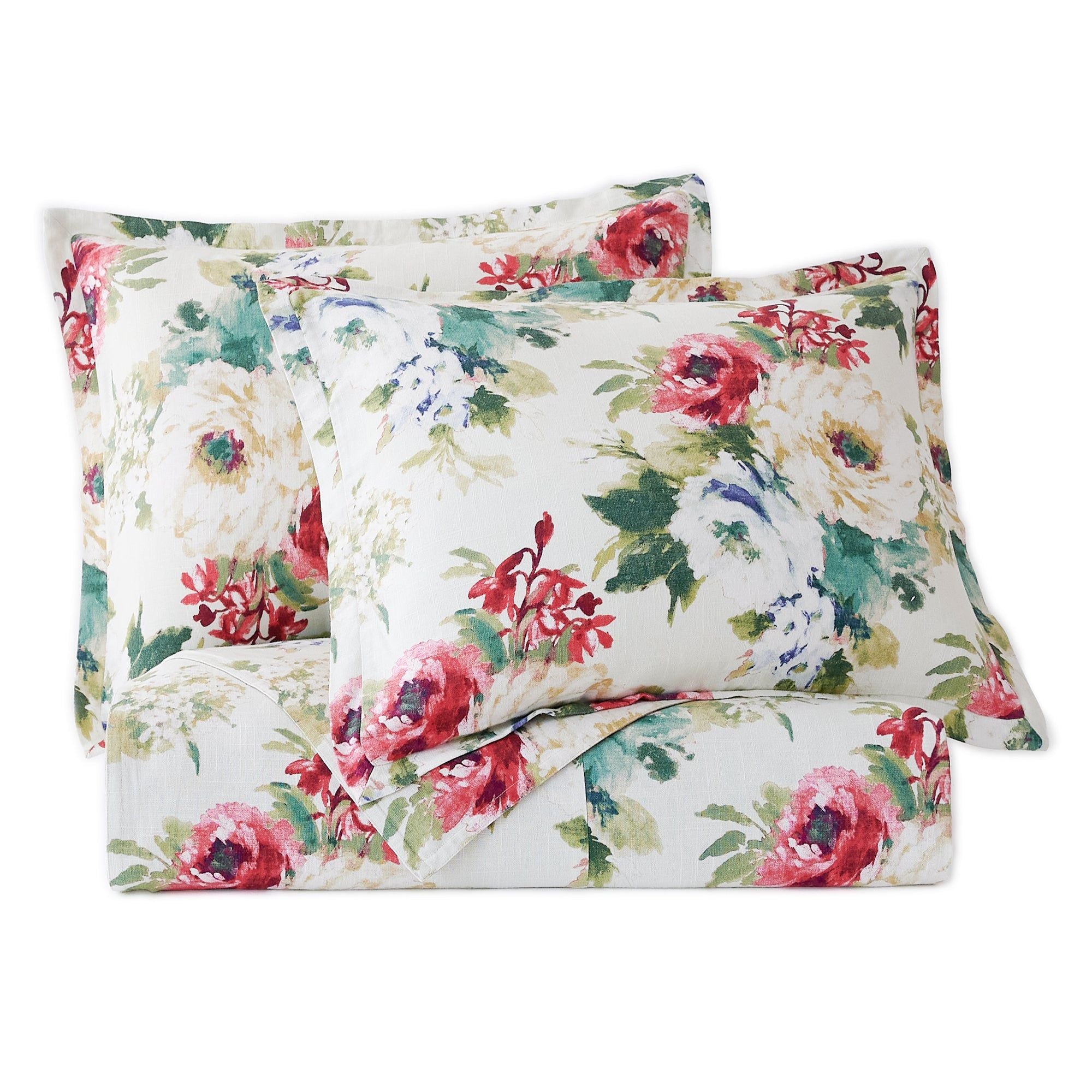 Peony - Queen Washed Linen Duvet Cover Set (Set of 3) - Blossom