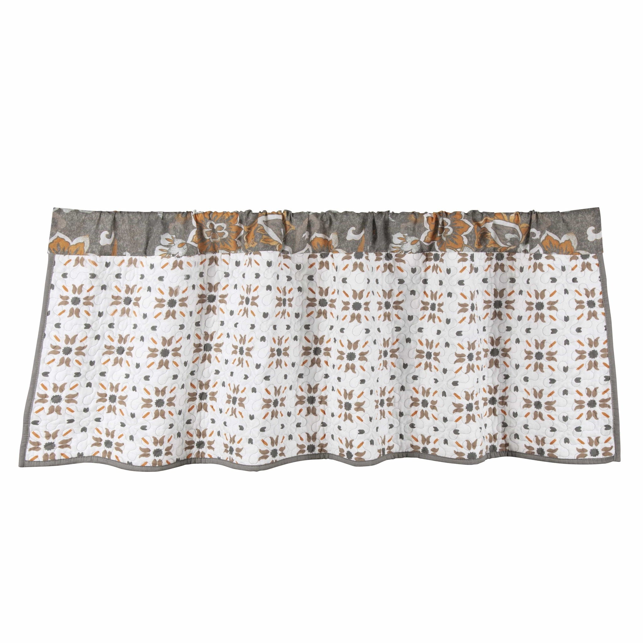 Abbie - Western Paisley Reversible Quilted Valance - Gray