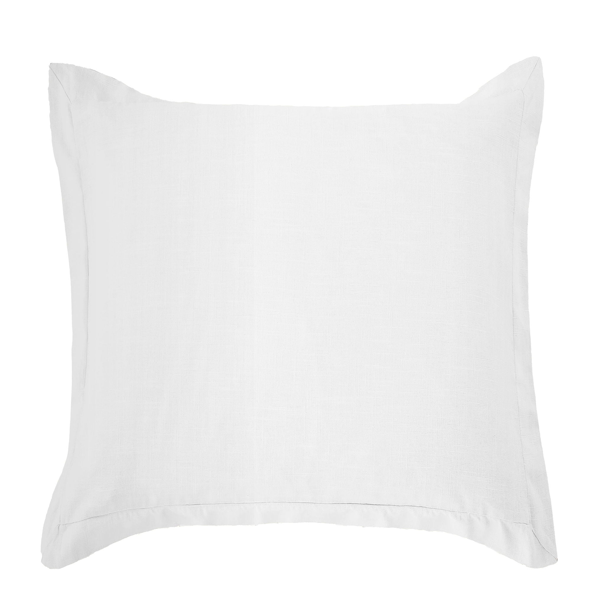 Luna - Washed Linen Tailored Euro Sham - White