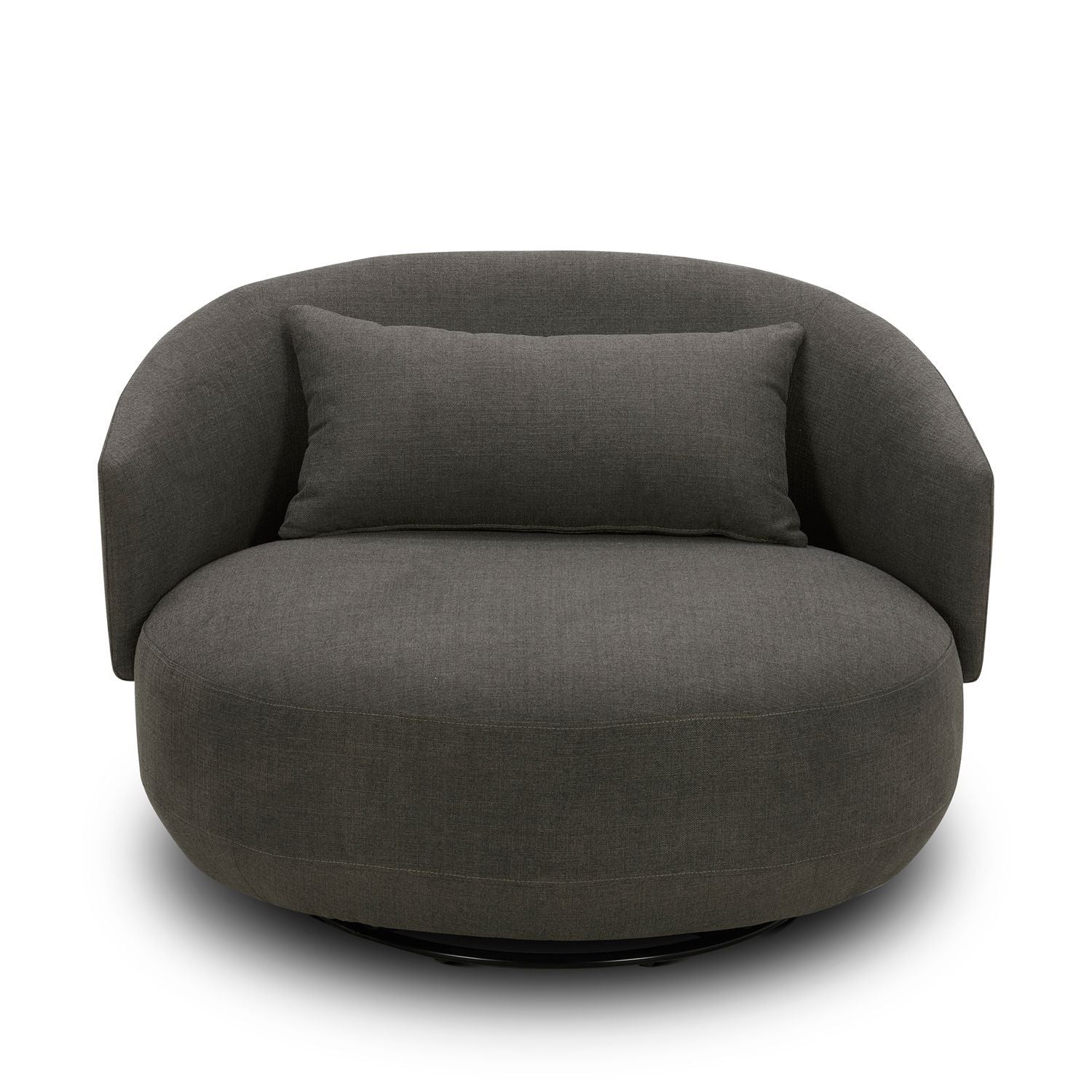 Haley - Upholstered Swivel Cuddler Chair - Charcoal