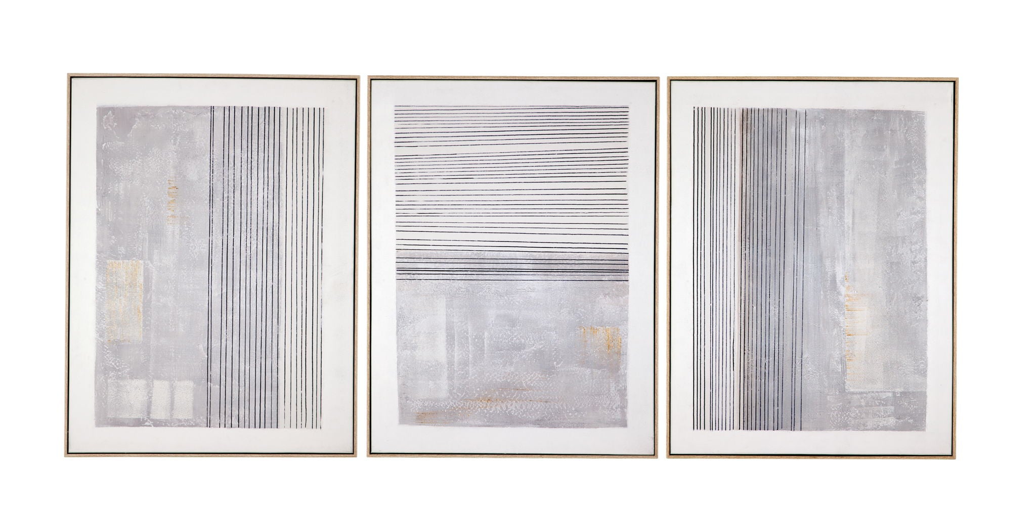 Razi Framed Canvas (Set of 3) - Gray