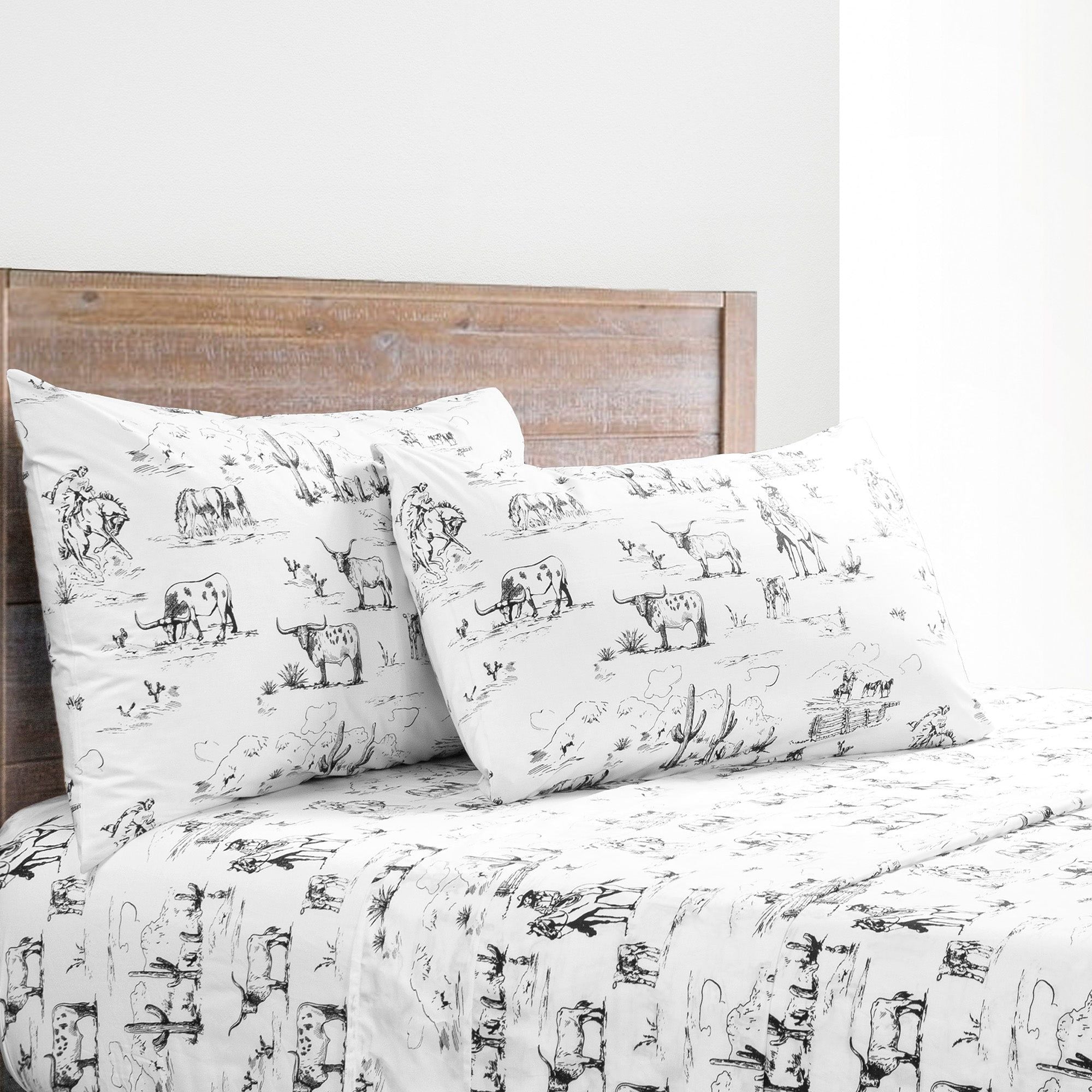 Ranch Life - Full 200TC Cotton Sheet Set (Set of 4) - Black