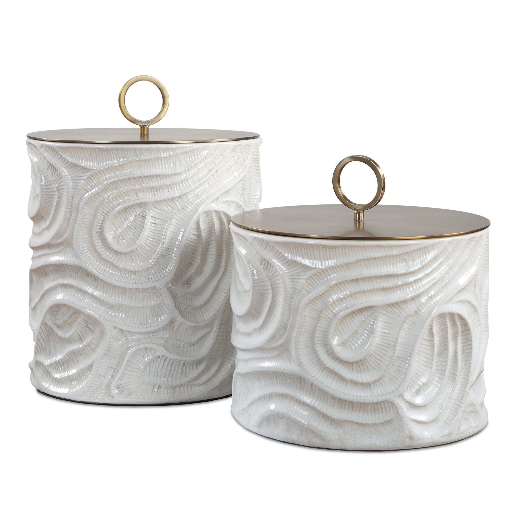 Ivory Tide - Indoor-Outdoor Canisters (Set of 2) - White