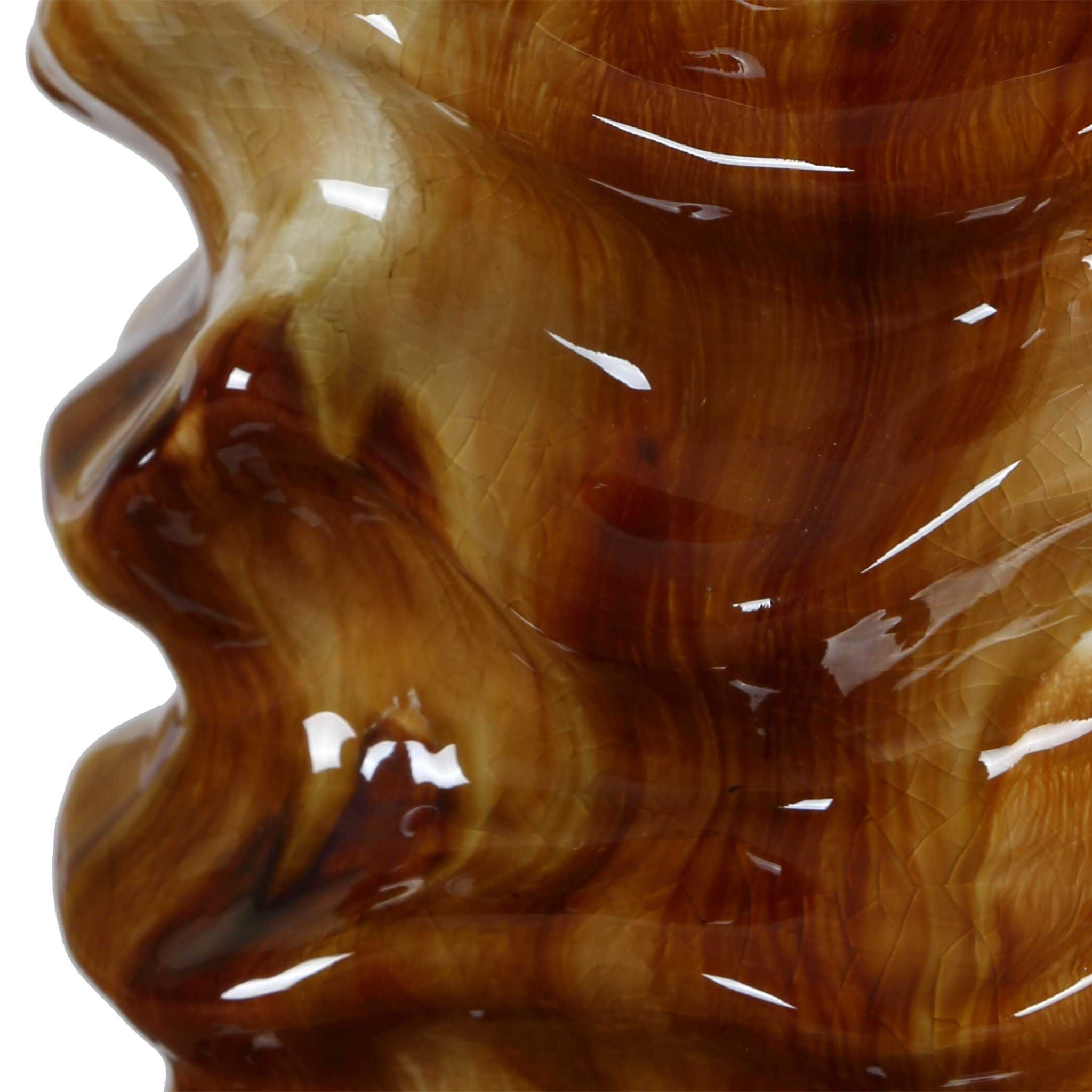 Bassa - Glazed Table Lamp - Brown / Cream