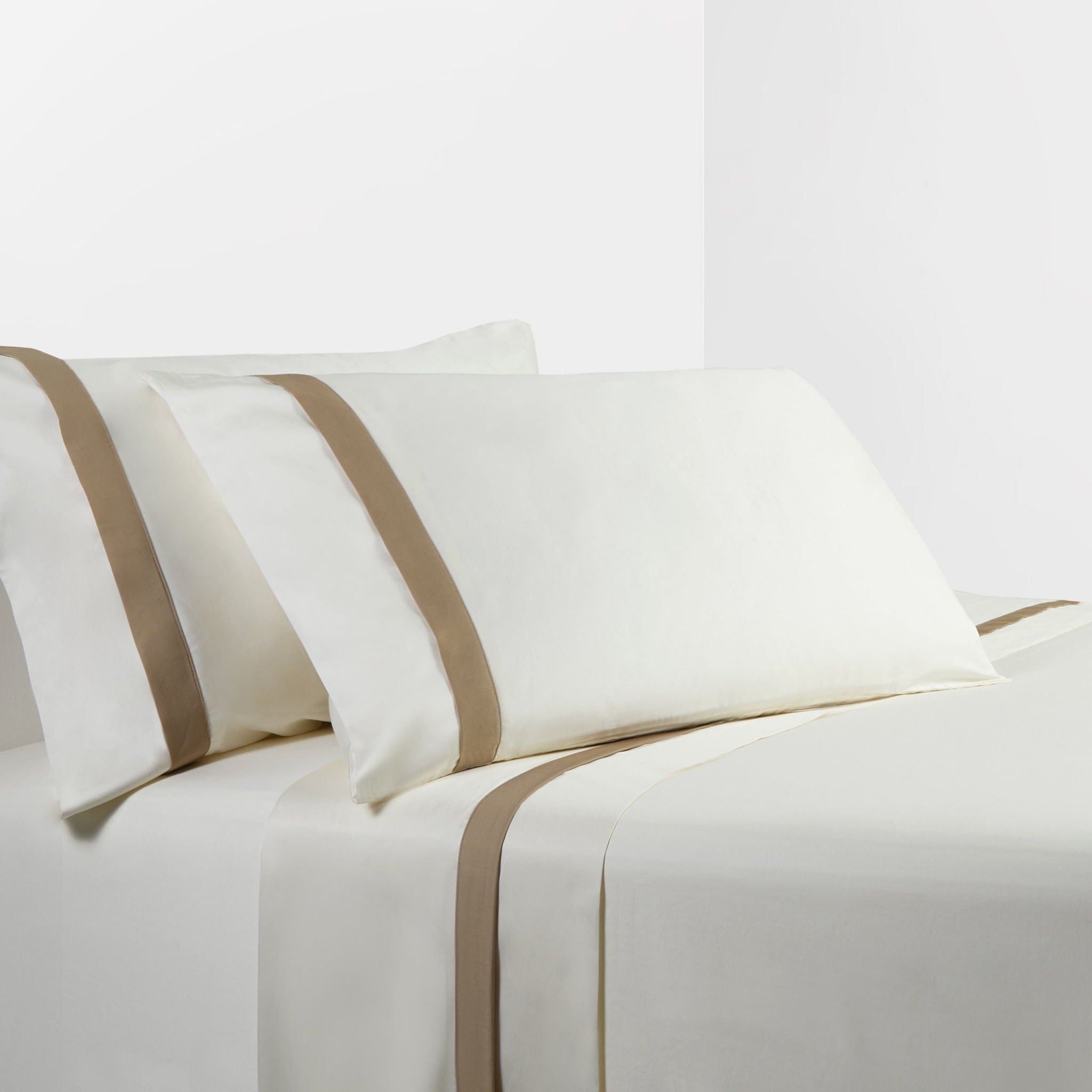 Flange Sheet - Queen 350TC Flange Design Sheet Set (Set of 4) - Cream