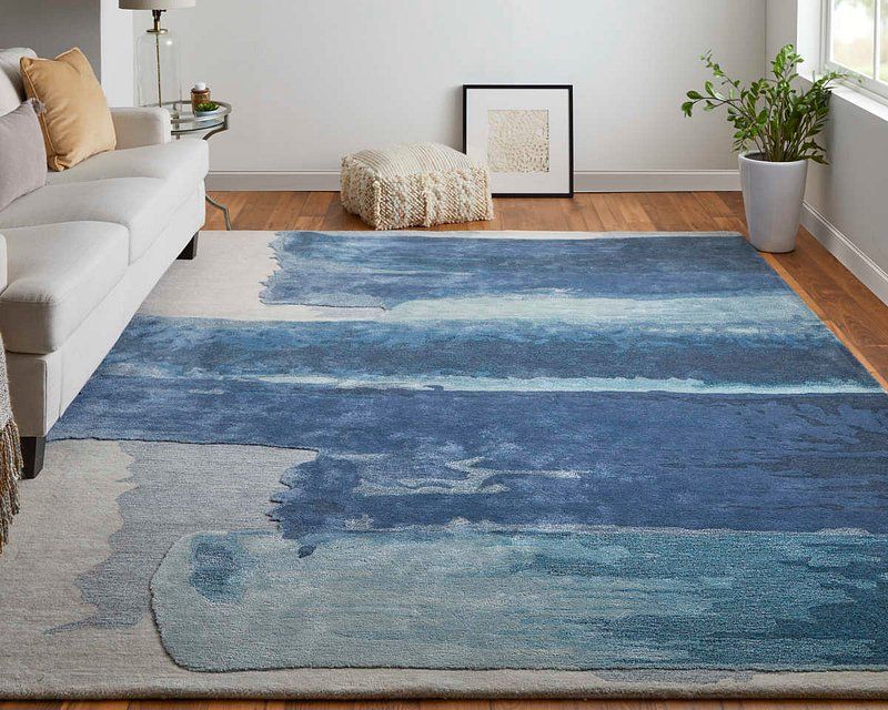 ANYA Collection - 8921F Blue/Ivory