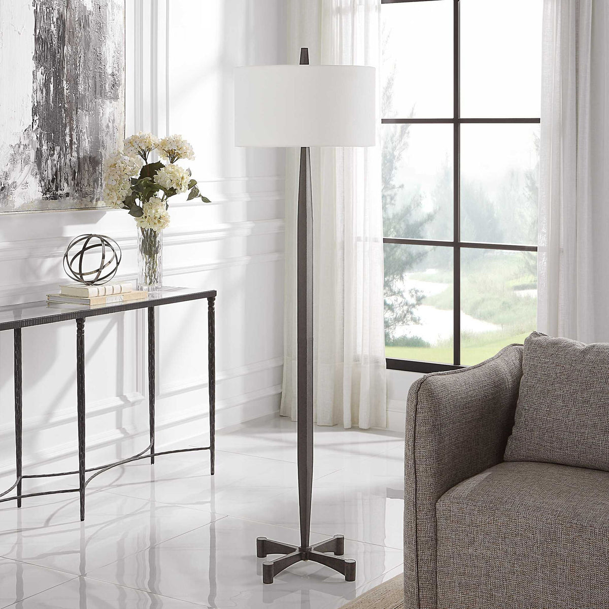 Counteract - Rust Metal Floor Lamp