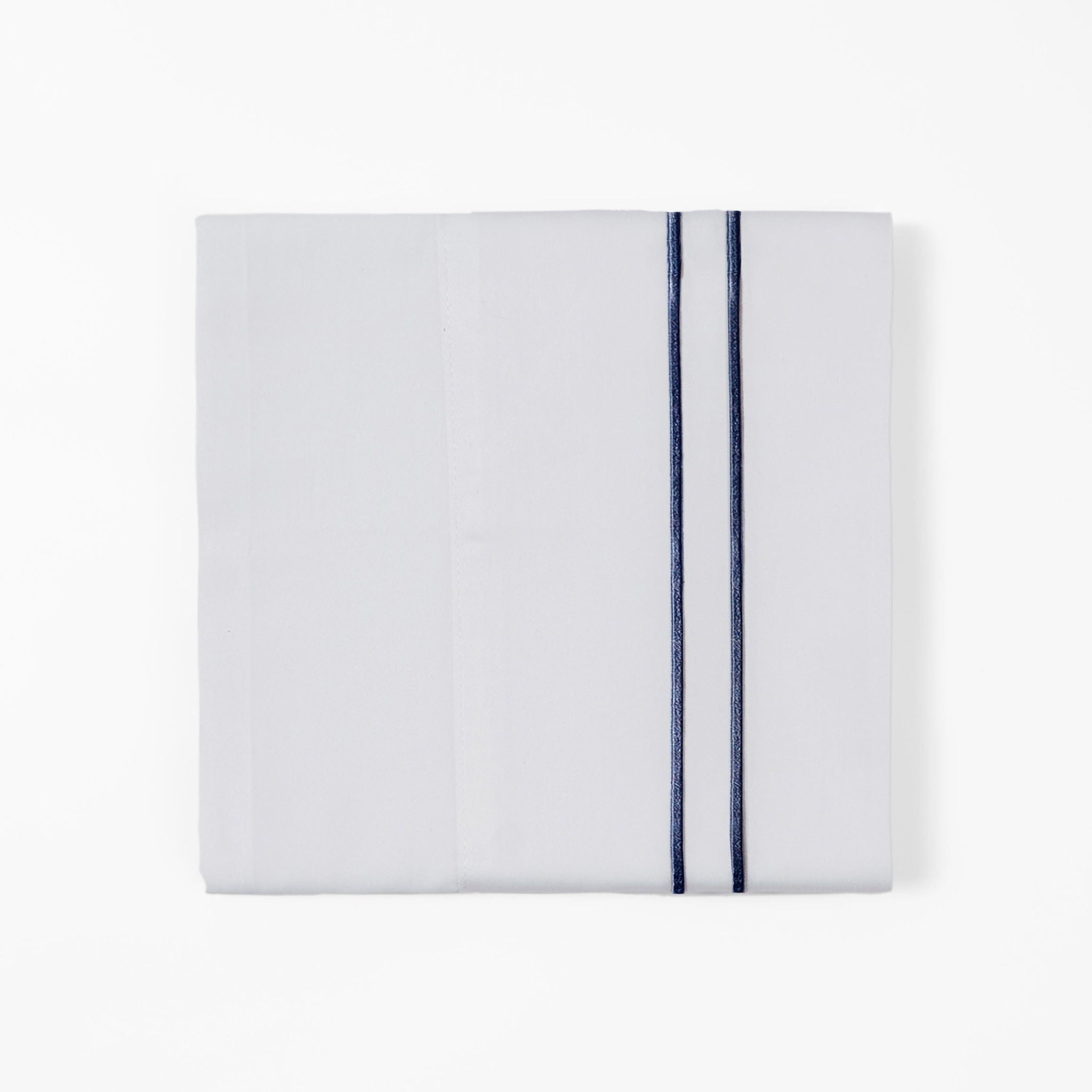 Stripe Sheet - King 350TC Embroidered Stripe Sheet Set (Set of 4) - White / Navy