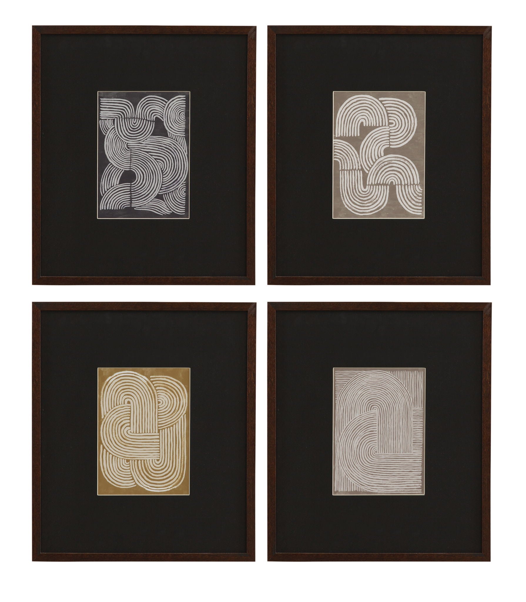 Neutral Strokes IV Framed Print - Black