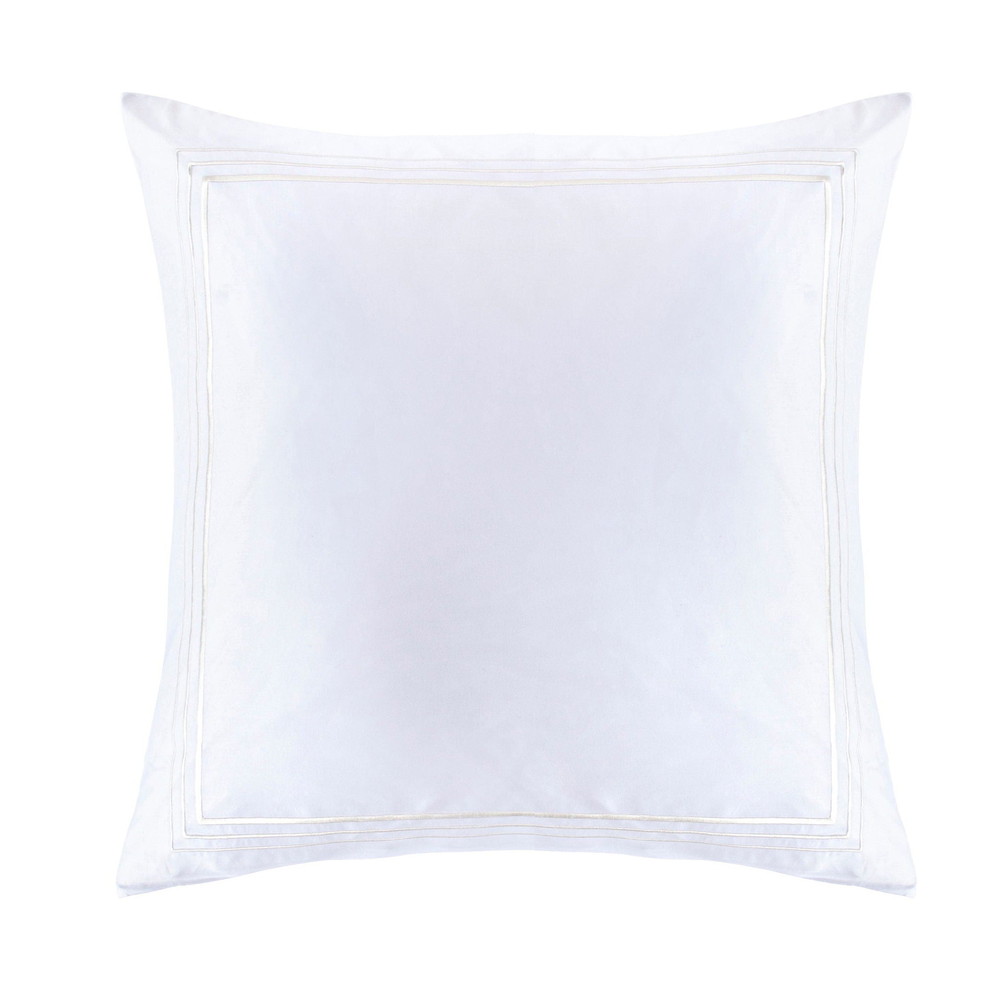 Border Embroidery - Euro Sham - White