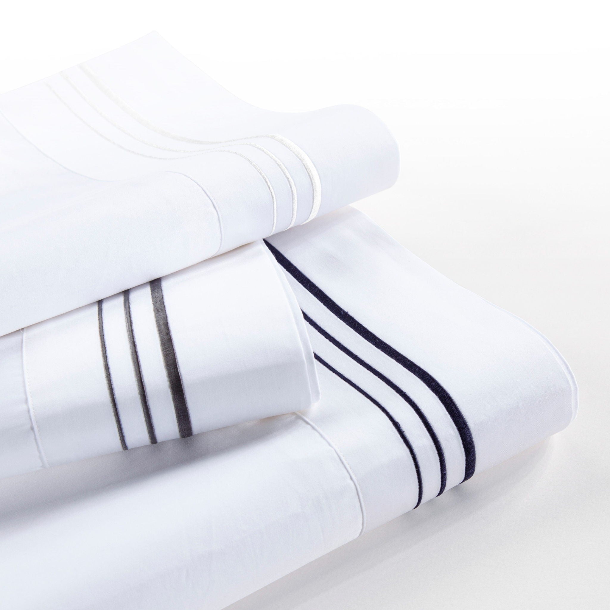 Border Embroidery - Twin Sheet Set (Set of 3) - White
