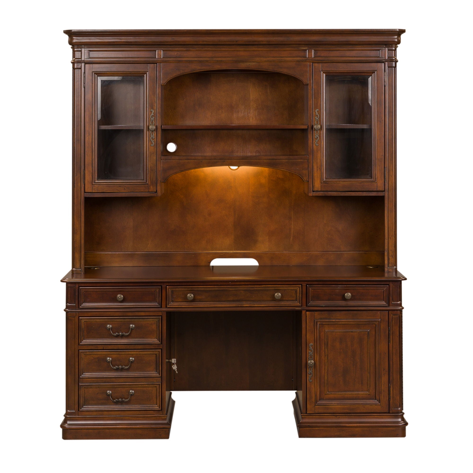 Brayton Manor - 5 Piece Home Office Jr Executive Set - Cognac