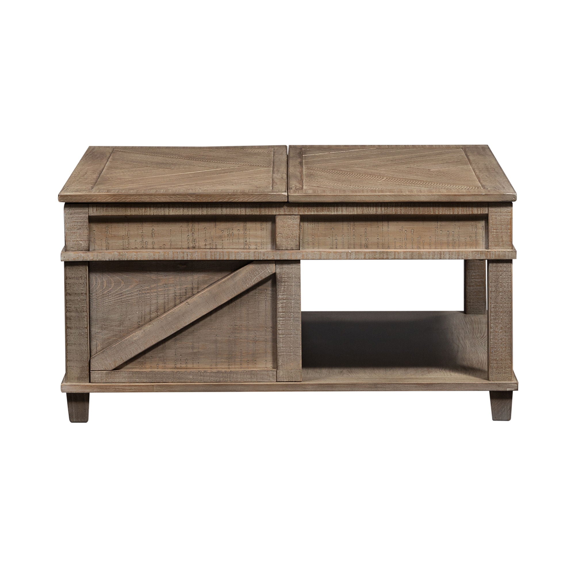 Parkland Falls - Square Lift Top Cocktail Table - Weathered Taupe